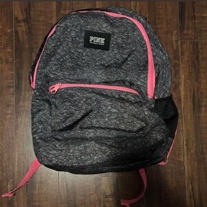 Victoria's Secret PINK Heathered Gray Backpack with Pink Accents